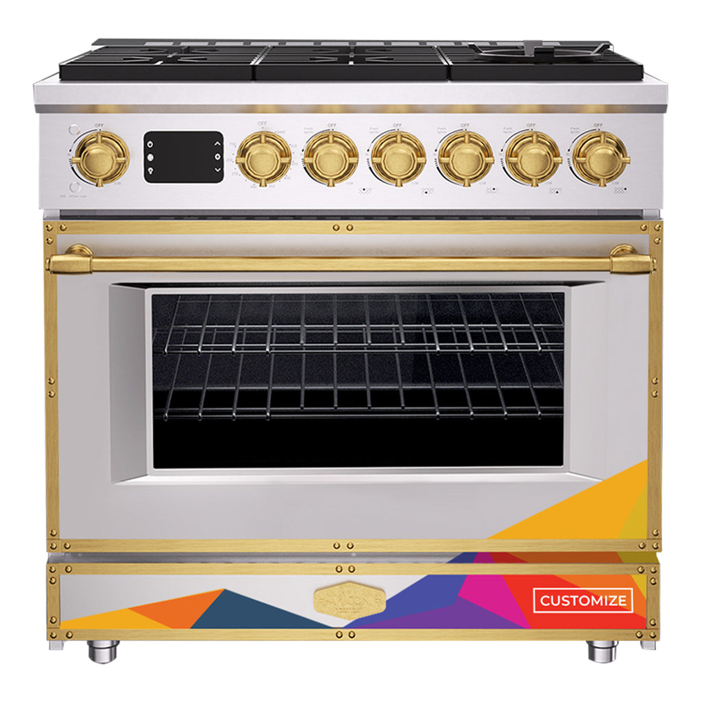 36 Inch Freestanding Custom Gas Range with 6 Sealed Burners Cooktop, R