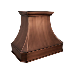 36"W * 30"H * 21"D Instock Dark Antique Copper Smooth Range Hood with 600 CFM Insert, Dimmable Lighting & Delay Shut-Off