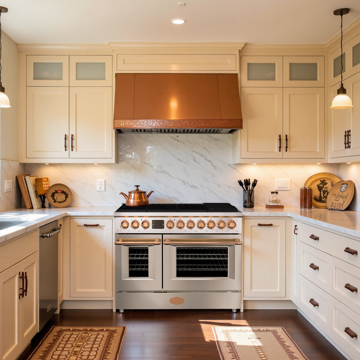 48" Freestanding Gas Range with 8 Sealed Burners Cooktop, Rapid Convection Oven, Natural Gas/LP Convertible - AK-G48N05A-BS