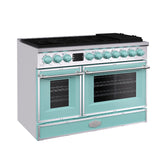 48“ Freestanding Custom Gas Range with 8 Sealed Burners Cooktop, Rapid Convection Oven, Natural Gas/LP Convertible - AK-G48N05A-B1