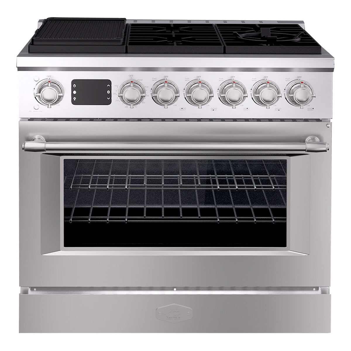 36” Freestanding Gas Range with 6 Sealed Burners Cooktop, Natural Gas/LP Convertible - AK-G36N05A-BS
