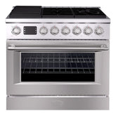 36” Freestanding Gas Range with 6 Sealed Burners Cooktop, Natural Gas/LP Convertible - AK-G36N05A-BS