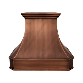 36"W * 30"H * 21"D Instock Dark Antique Copper Smooth Range Hood with 600 CFM Insert, Dimmable Lighting & Delay Shut-Off