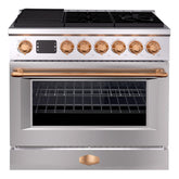 36” Freestanding Gas Range with 6 Sealed Burners Cooktop, Natural Gas/LP Convertible - AK-G36N05A-BS