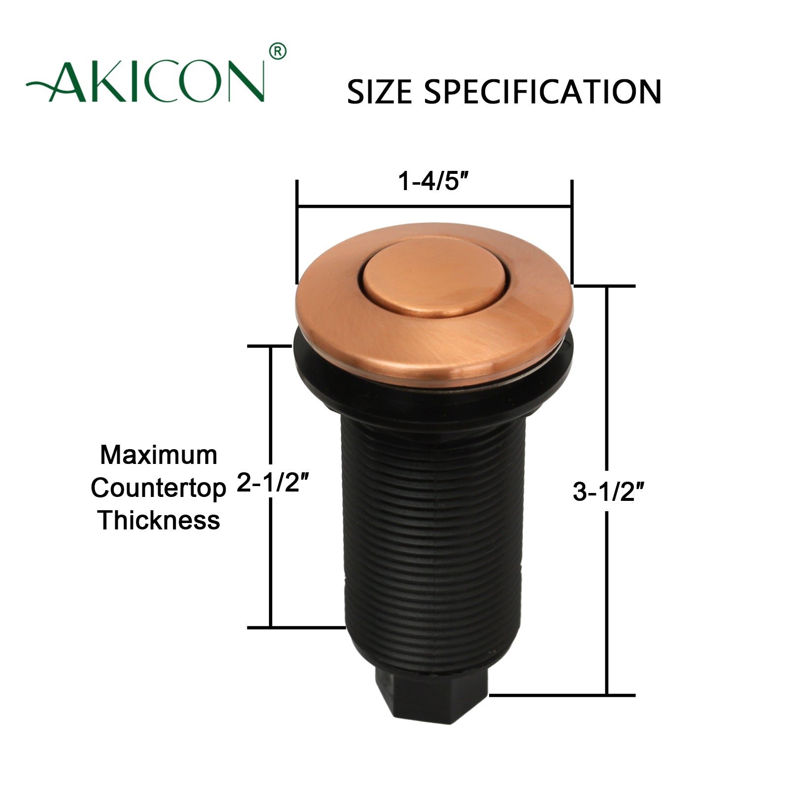 Copper Garbage Disposal Air Switch with Air Hose