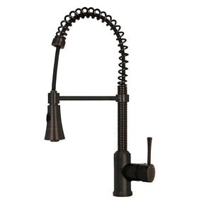 Copper Pre-Rinse Spring Kitchen Faucet, Single Level Solid Brass Kitchen Sink Faucets with Pull Down Sprayer - AK96565C