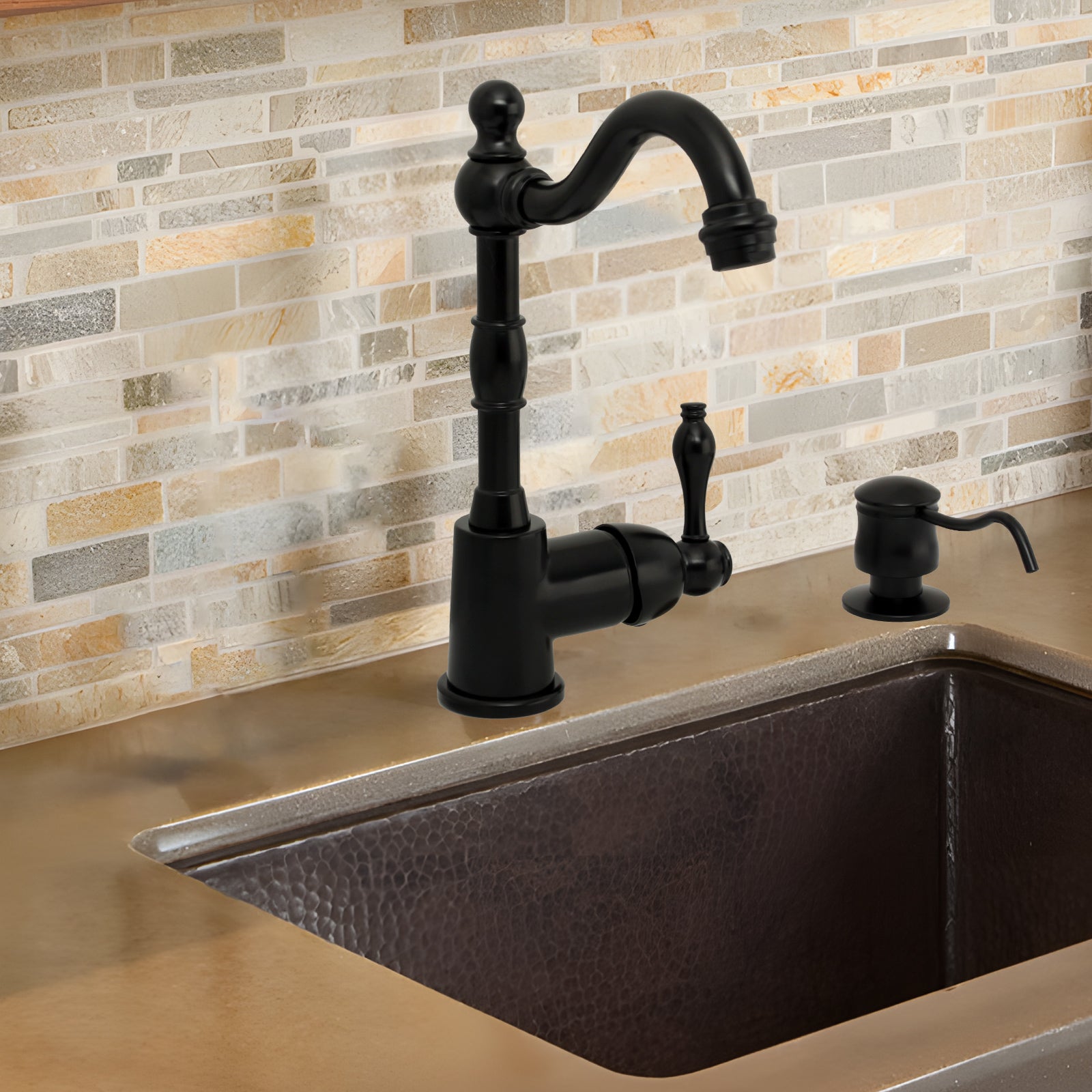 Built in Copper Soap Dispenser Refill from Top with 17 OZ Bottle - AK81006C