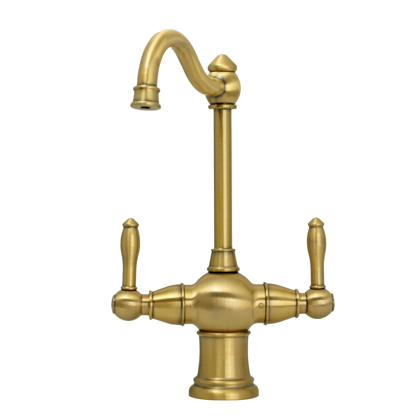 Two-Handles Copper Drinking Water Filter Faucet, Dual Lever Hot and Cold Water Faucet for Instant Hot Water Tank Dispenser & Filtration System