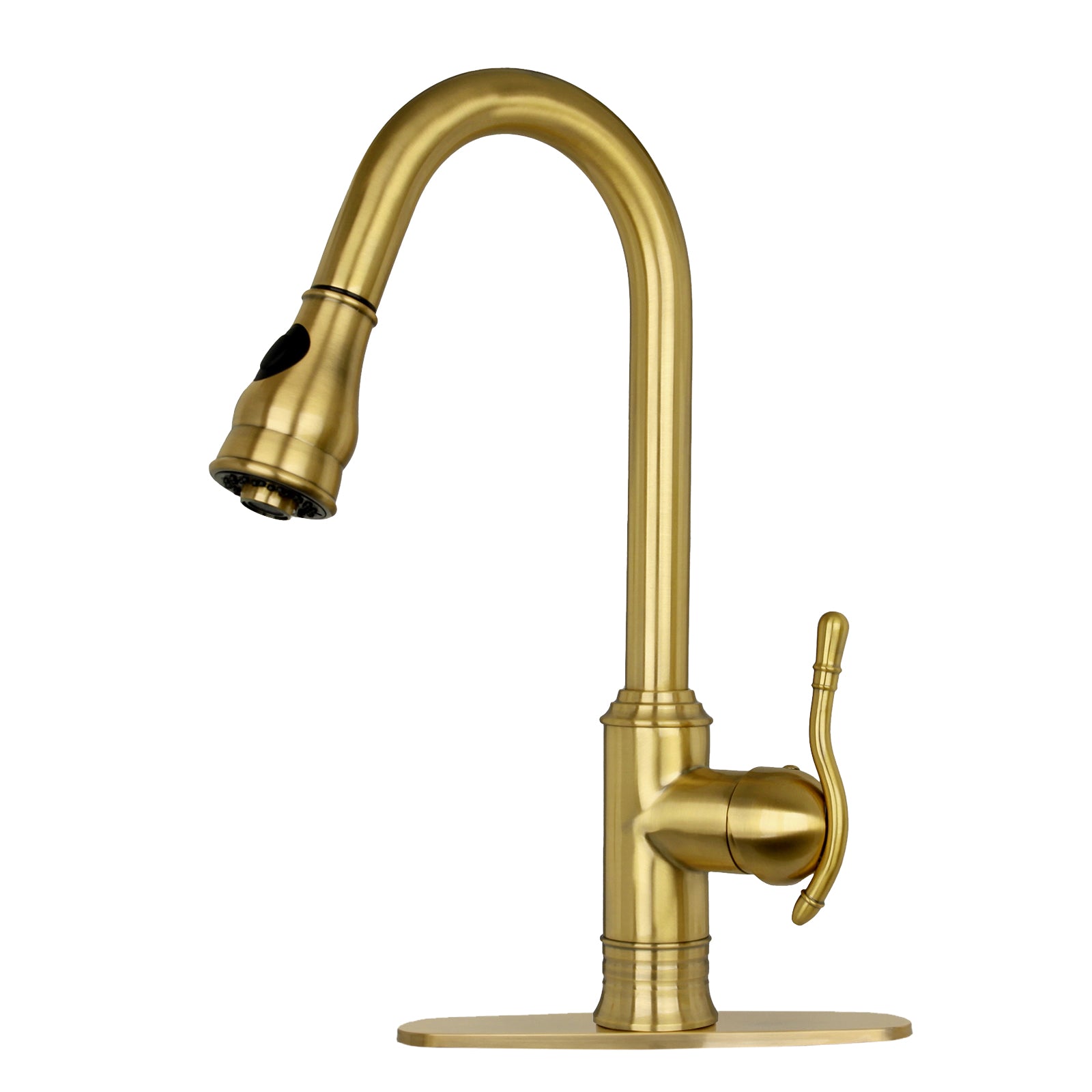 Copper Pull Out Kitchen Faucet, Single Level Solid Brass Kitchen Sink Faucets with Pull Down Sprayer - AK96415-D-C