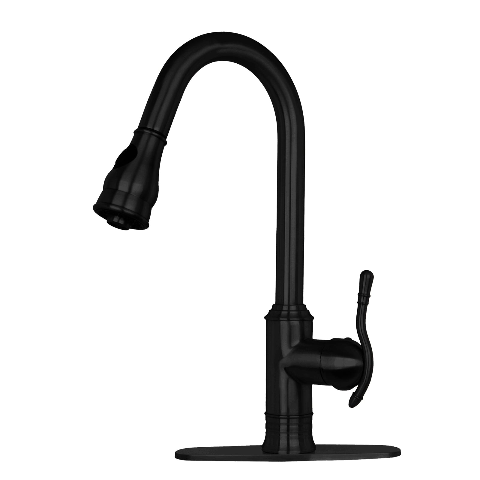 Antique Bronze Pull Out Kitchen Faucet, Single Level Solid Brass Kitchen Sink Faucets with Pull Down Sprayer - AK96415-D-AB
