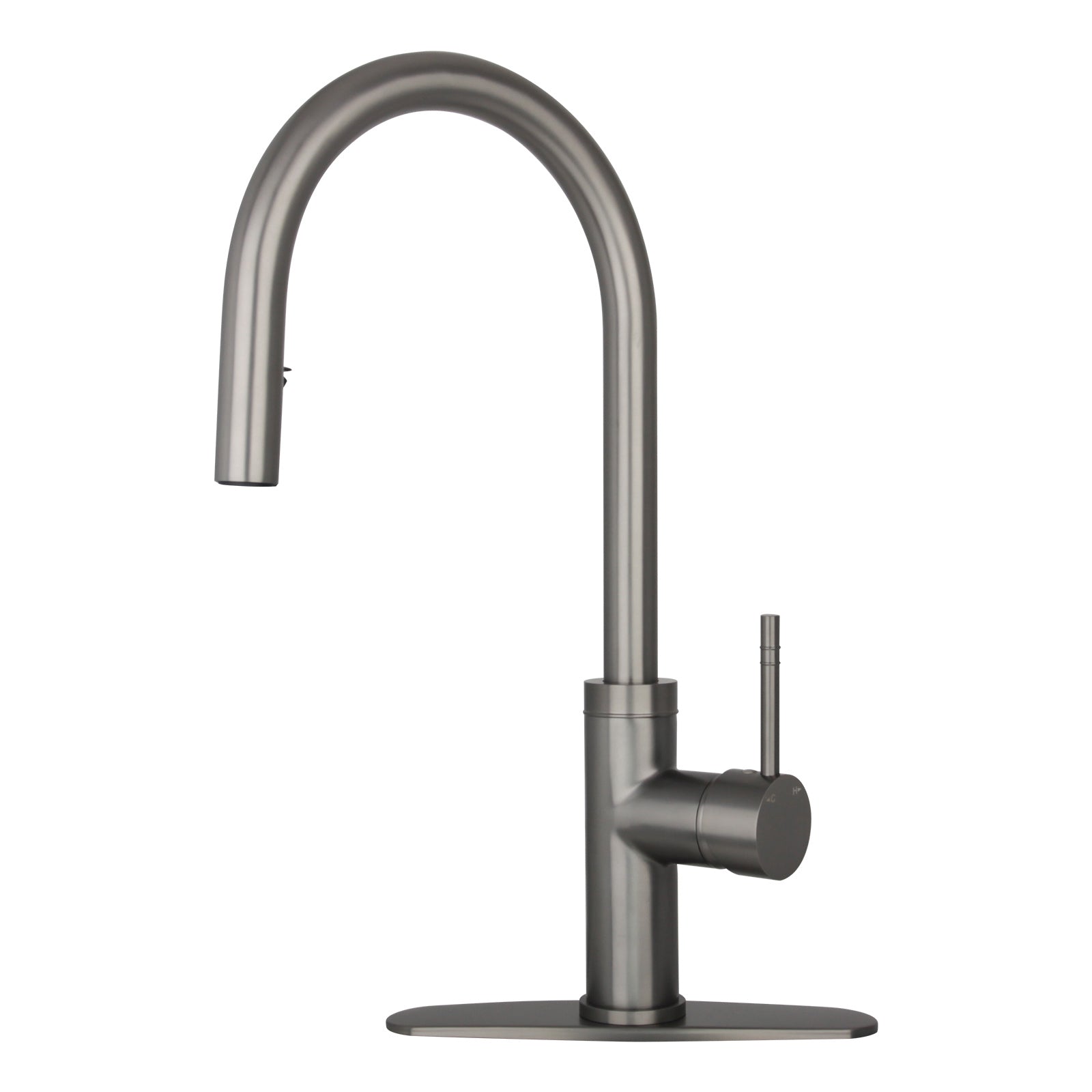 Copper Pull Out Kitchen Faucet with Deck Plate, Single Level Solid Brass Kitchen Sink Faucets with Pull Down Sprayer-AK96416C