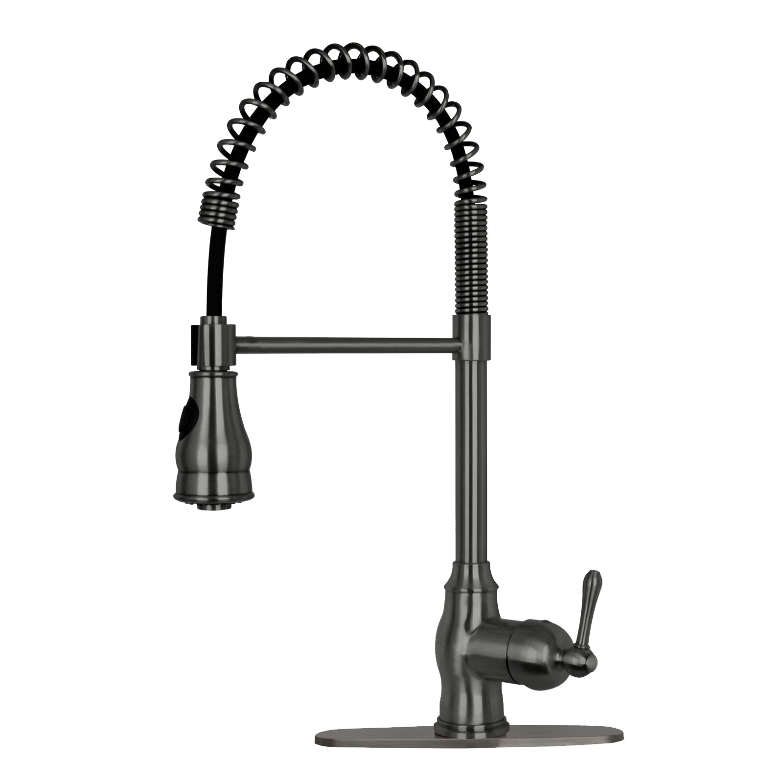 Antique Bronze Pre-Rinse Spring Kitchen Faucet, Single Level Solid Brass Kitchen Sink Faucets with Pull Down Sprayer - AK96518-AB