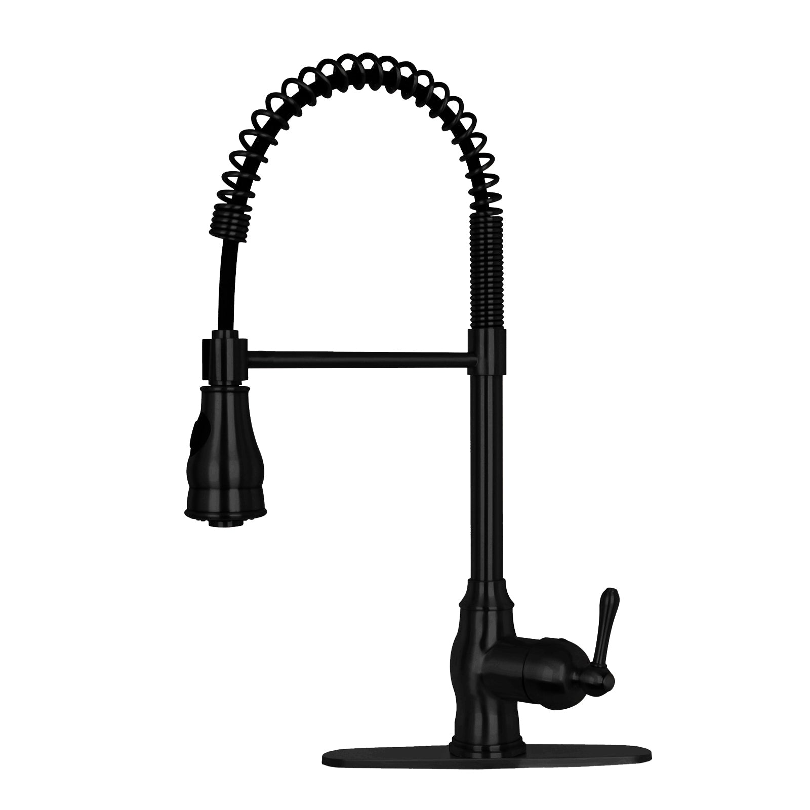 Antique Bronze Pre-Rinse Spring Kitchen Faucet, Single Level Solid Brass Kitchen Sink Faucets with Pull Down Sprayer - AK96518-AB