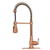 Copper Pre-Rinse Spring Kitchen Faucet, Single Level Solid Brass Kitchen Sink Faucets with Pull Down Sprayer