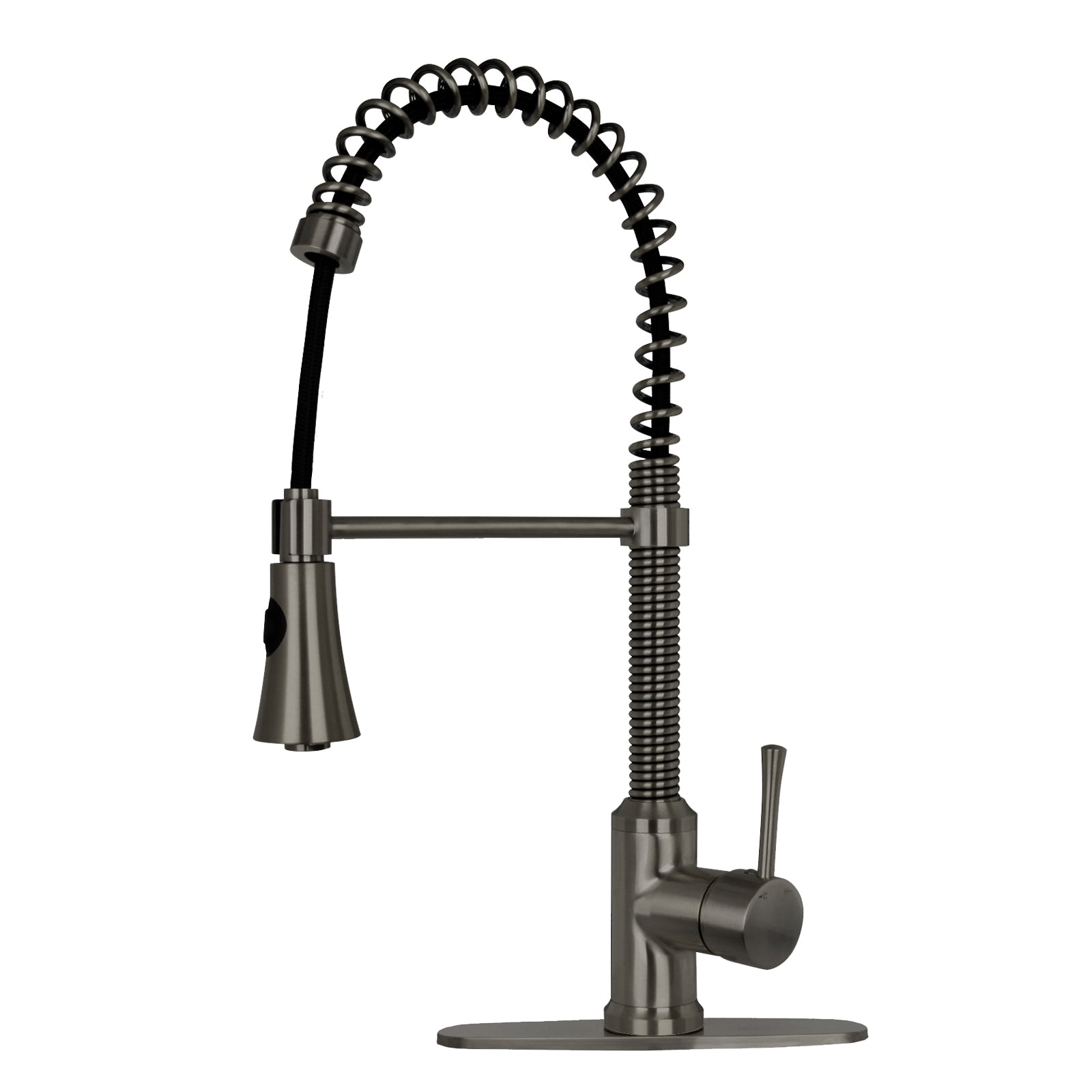 Copper Pre-Rinse Spring Kitchen Faucet, Single Level Solid Brass Kitchen Sink Faucets with Pull Down Sprayer - AK96565C