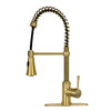 Copper Pre-Rinse Spring Kitchen Faucet, Single Level Solid Brass Kitchen Sink Faucets with Pull Down Sprayer - AK96565C