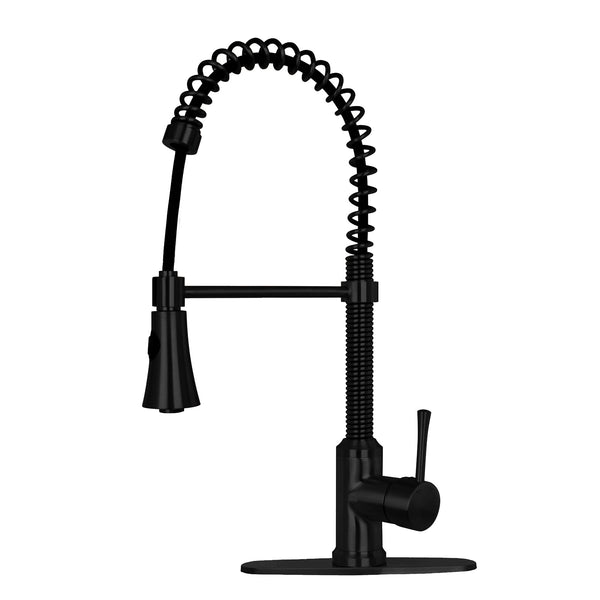 Copper Pre-Rinse Spring Kitchen Faucet, Single Level Solid Brass Kitchen Sink Faucets with Pull Down Sprayer - AK96565C