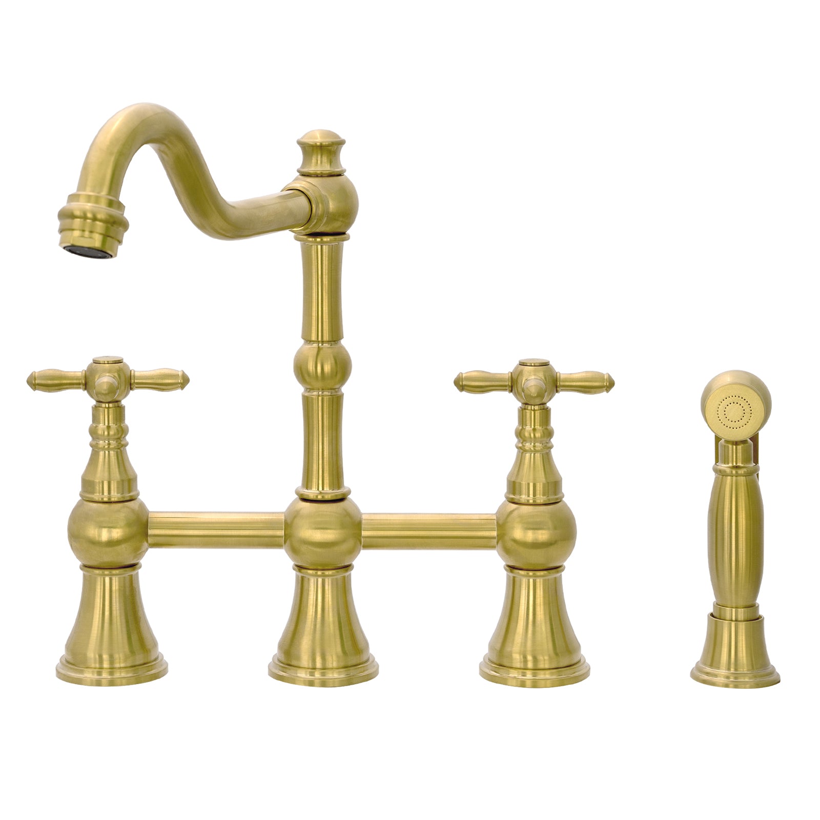 Akicon Bridge Kitchen Faucets - Solid Brass Kitchen Faucet with Side S