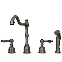 Two-Handles Matte Black Widespread Kitchen Faucet with Side Sprayer - AK96818-MB