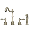 Two-Handles Copper Widespread Kitchen Faucet with Side Sprayer - AK96818C