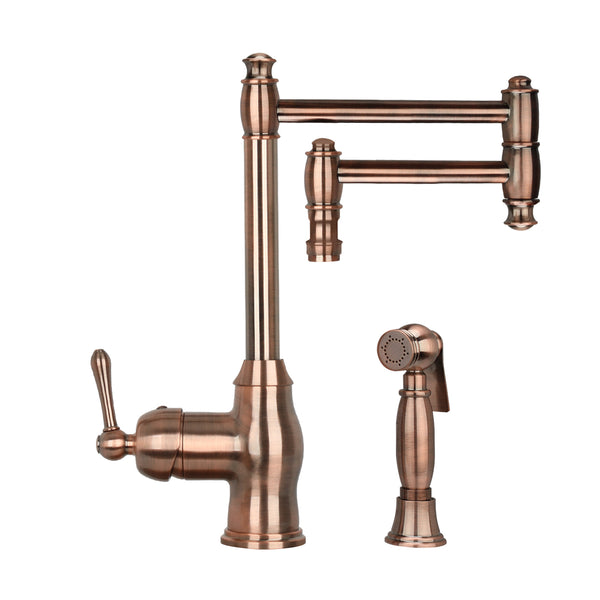 One-Handle Copper Pot Filler Kitchen Faucet with Side Sprayer - AK96918P2