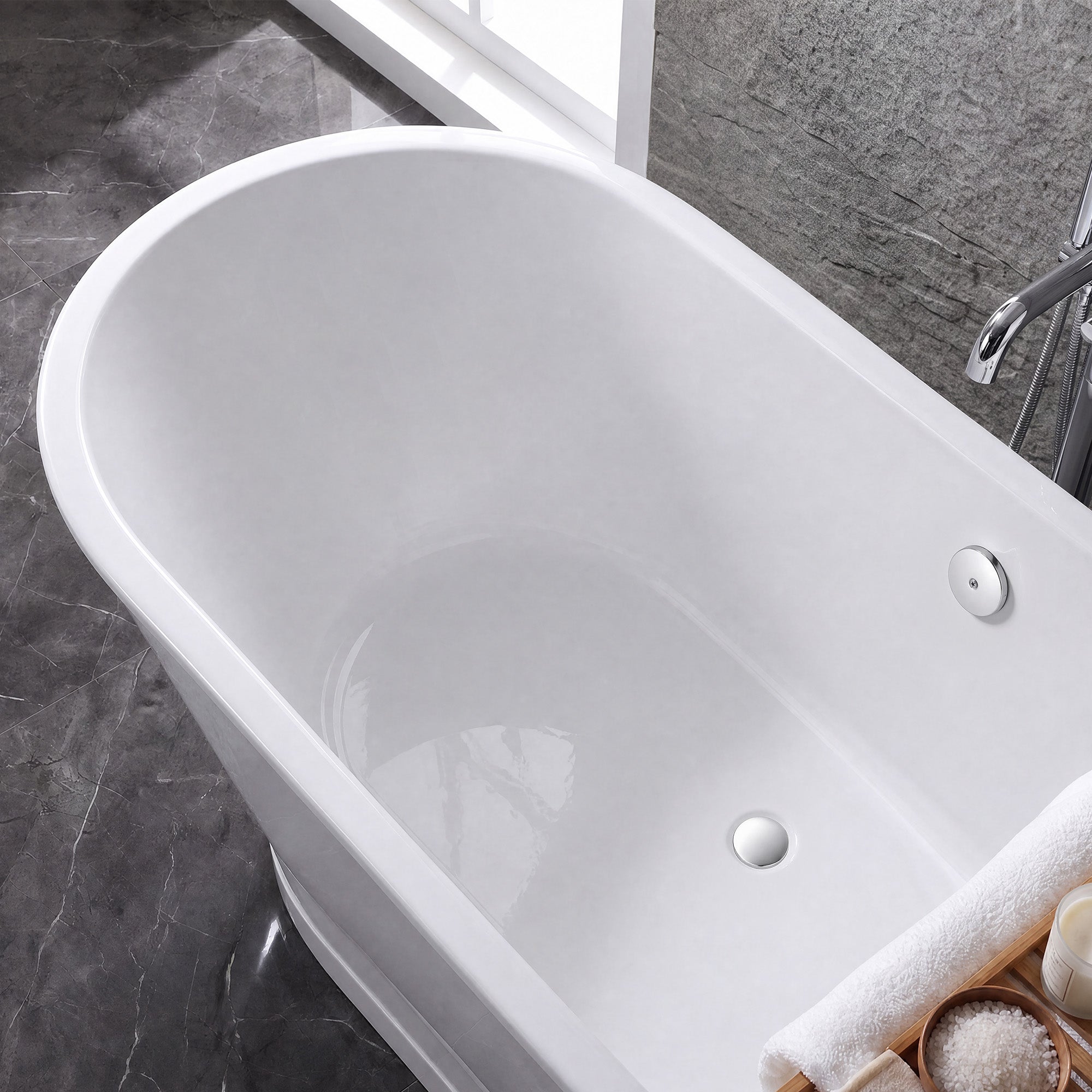 Tub Drain Kit, Solid Brass Tip-Toe Bathtub Waste and Overflow Kit