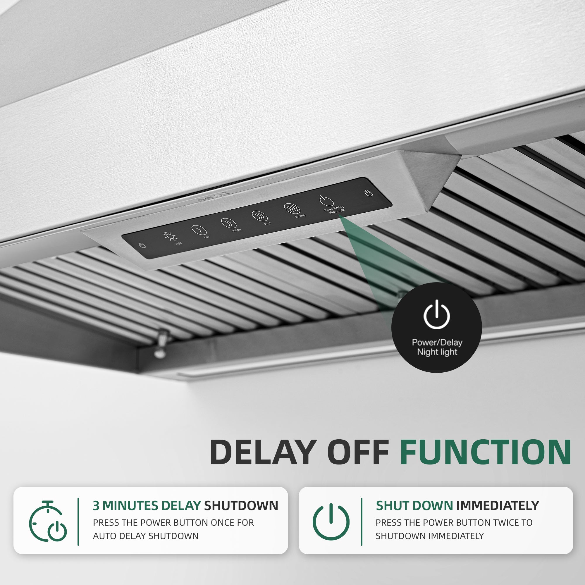 60" Built-in/Insert Range Hood 1200 CFM, Ducted Kitchen Hood with 4 Speed Gesture Sensing & Touch Control