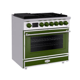 36“ Freestanding Custom Gas Range with 6 Sealed Burners Cooktop, 5.2 Cu.Ft. Large Capacity Natural Gas/LP Convertible - AK-G36N05A-B1