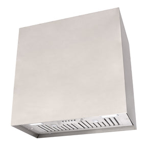 Akicon 30" Stainless Steel Range Hood, Modern Box Kitchen Hood with Powerful Vent Motor, Wall Mount, 30”W*30”H*14"D, Brushed Stainless