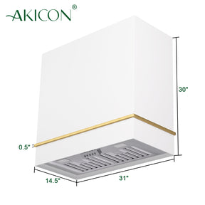 Akicon Range Hood 30", Ultra Quite Stainless Steel Kitchen Hood One Stacks with LED Light & Dishwasher-Safe Filters, Hood Vents for Kitchen, 3 Speeds, 600 CFM