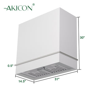 Akicon Range Hood 30", Ultra Quite Stainless Steel Kitchen Hood One Stacks with LED Light & Dishwasher-Safe Filters, Hood Vents for Kitchen, 3 Speeds, 600 CFM