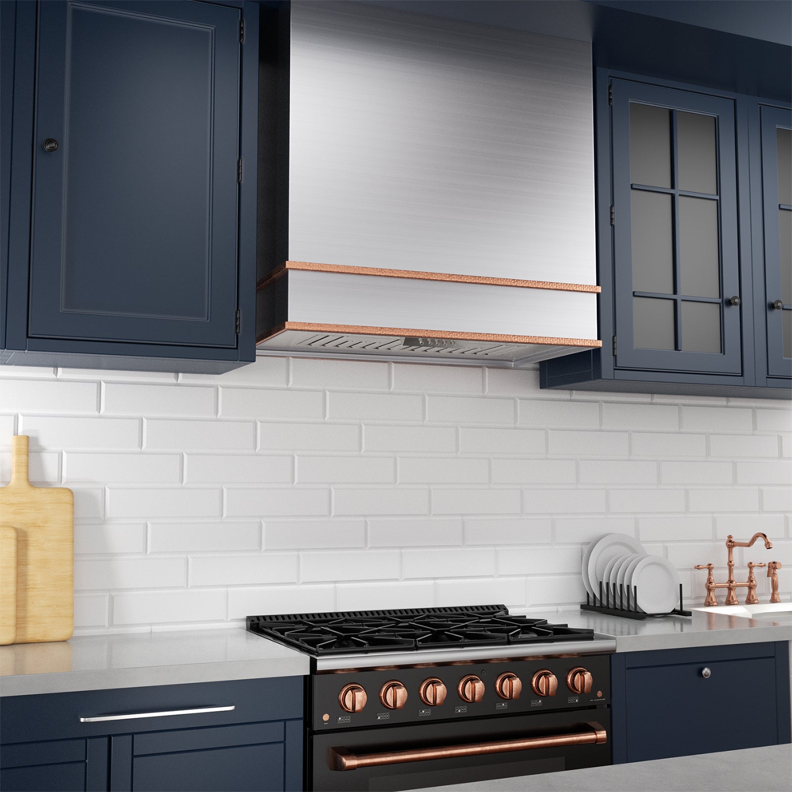 Akicon 30" Stainless Steel Wall Mount Range Hood with 600 CFM Vent Hood - AK-HS30HB-BS
