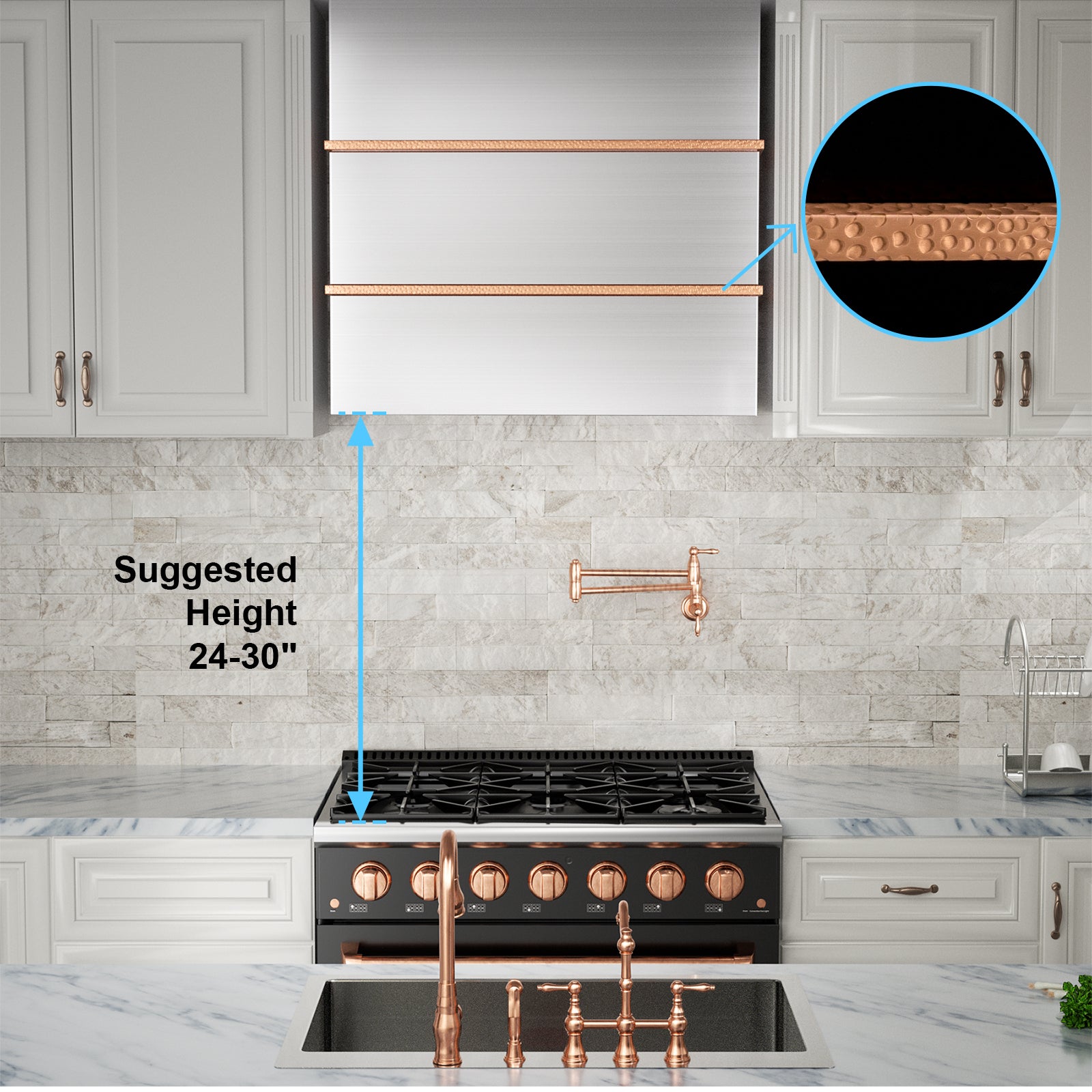 Akicon 30" Stainless Steel Wall Mount Range Hood with 600 CFM Vent Hood - AK-HS30HC-BS