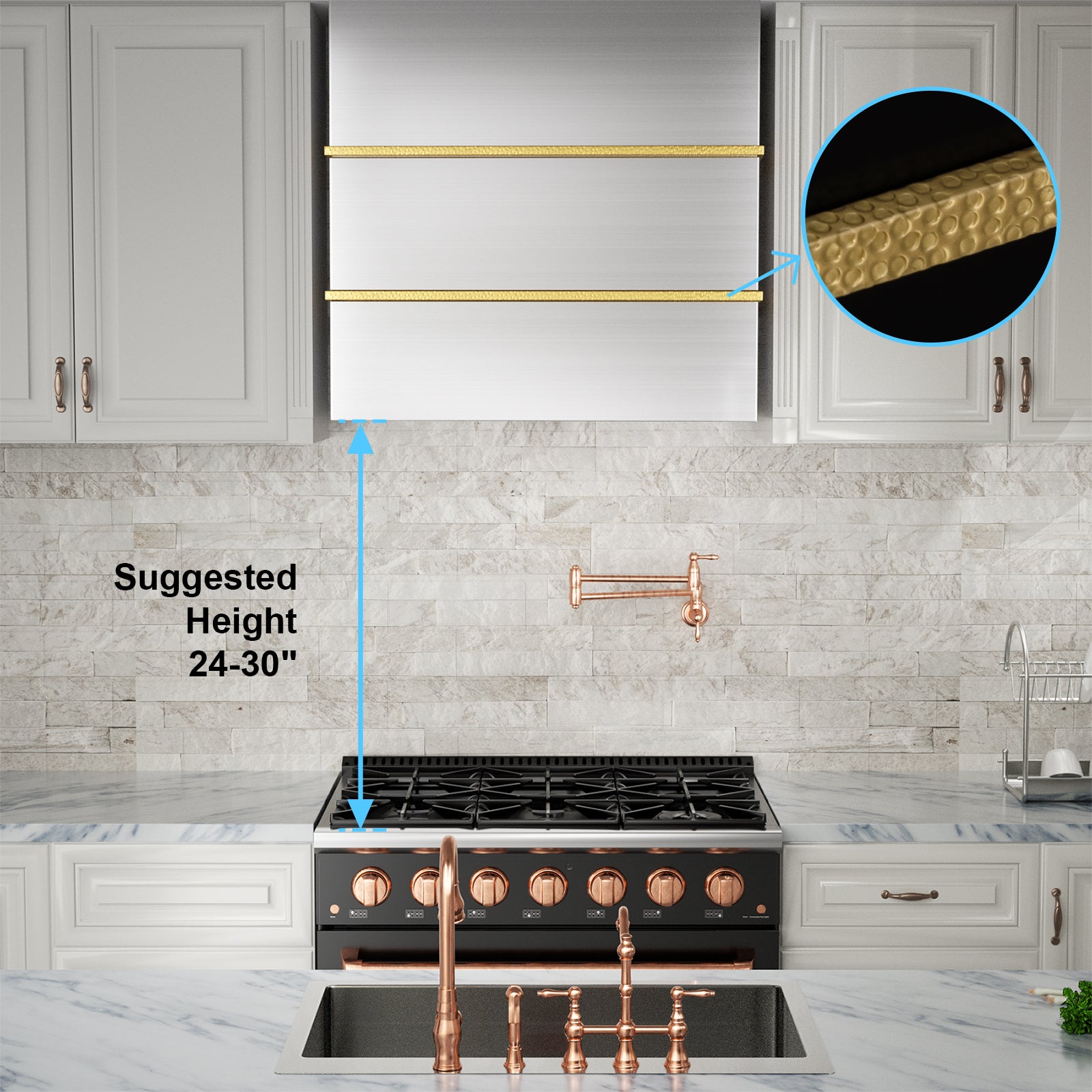 Akicon 30" Stainless Steel Wall Mount Range Hood with 600 CFM Vent Hood - AK-HS30HC