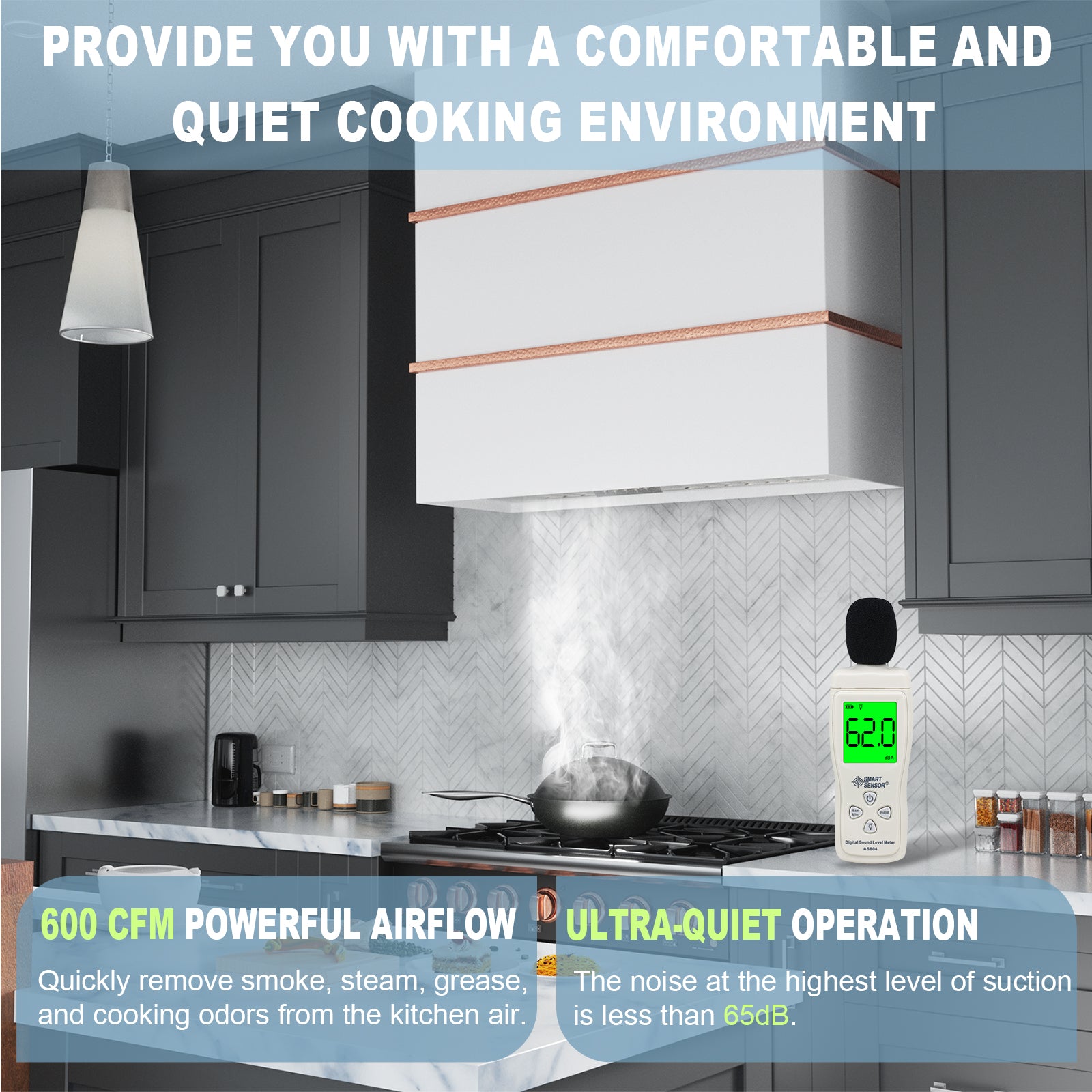 Akicon 30" Stainless Steel Wall Mount Range Hood with 600 CFM Vent Hood - AK-HS30HC-SW