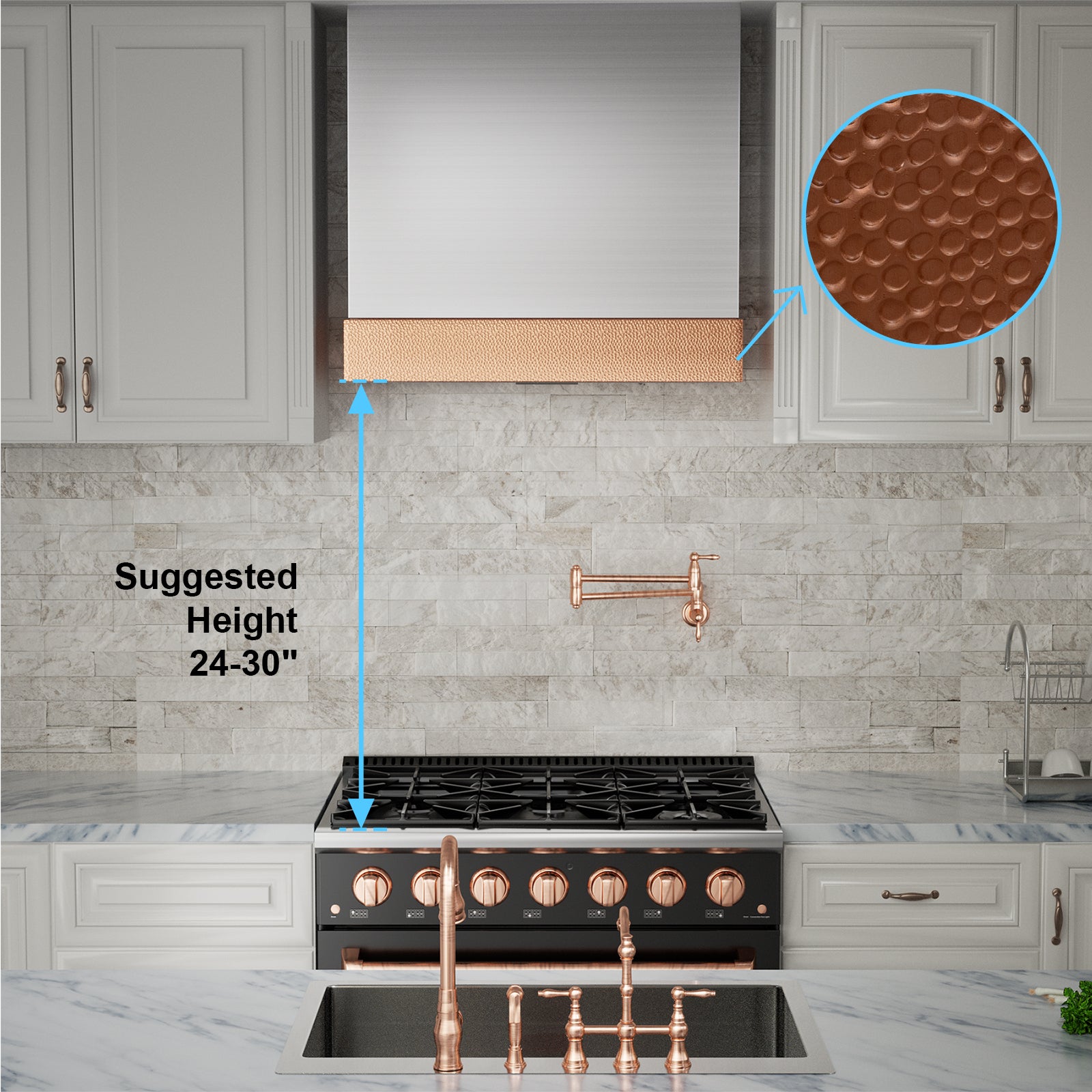 Akicon 30" Stainless Steel Wall Mount Range Hood with 600 CFM Vent Hood - AK-HS30HD-BS