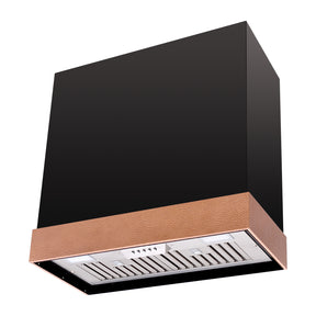 Akicon Stainless Steel Range Hood 30 inch & 3 Speed Fan with LED, Modern Box 600 CFM Hood with Powerful Motor, Thick Stacks