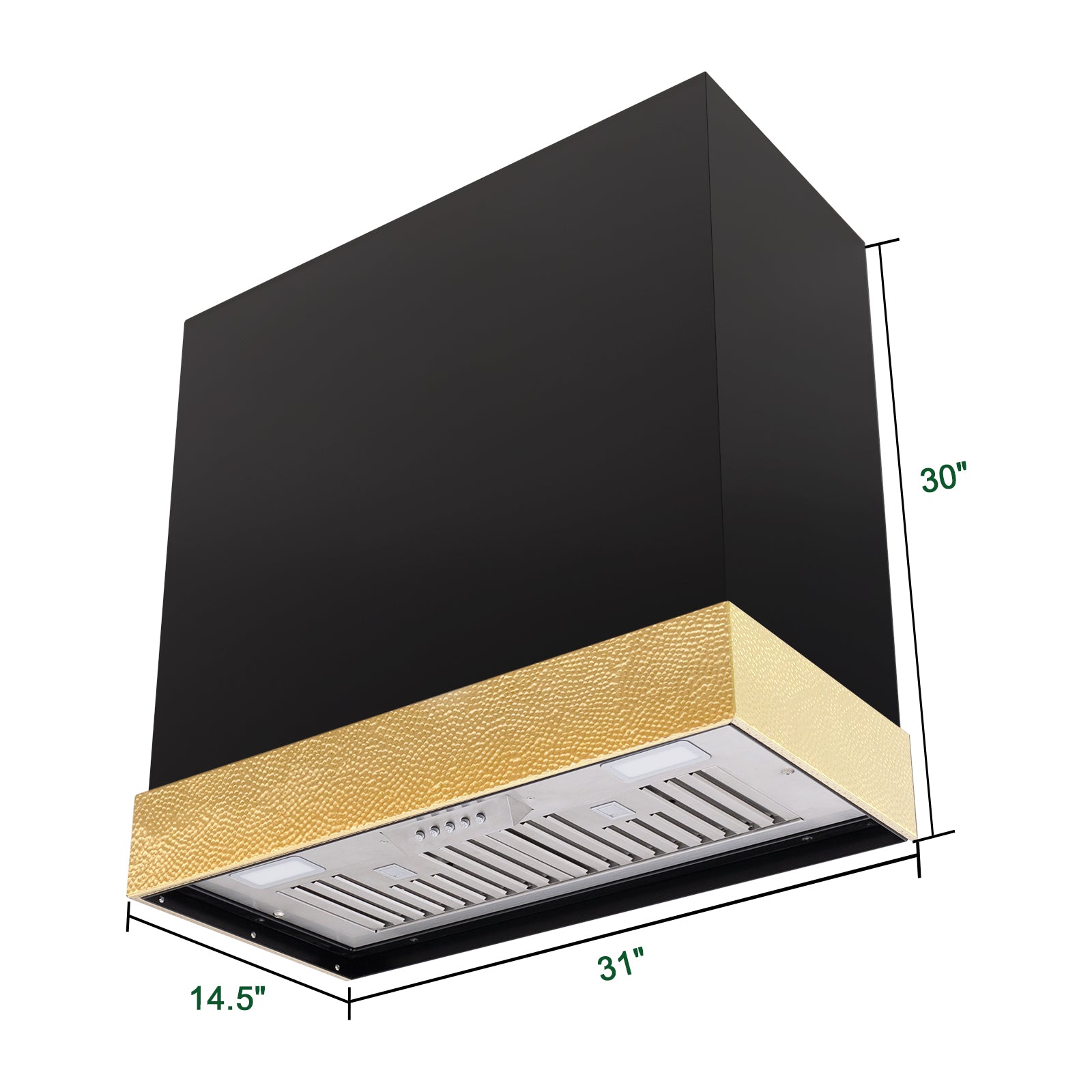 Akicon Stainless Steel Range Hood 30 inch & Thick Stacks, 3 Speed Fan with LED, Modern Box 600 CFM Hood with Powerful Motor