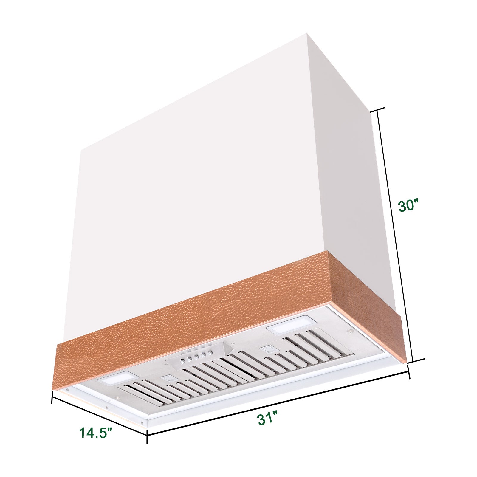 Akicon Stainless Steel Range Hood 30 inch & Thick Stacks, 3 Speed Fan with LED, Modern Box 600 CFM Hood with Powerful Motor