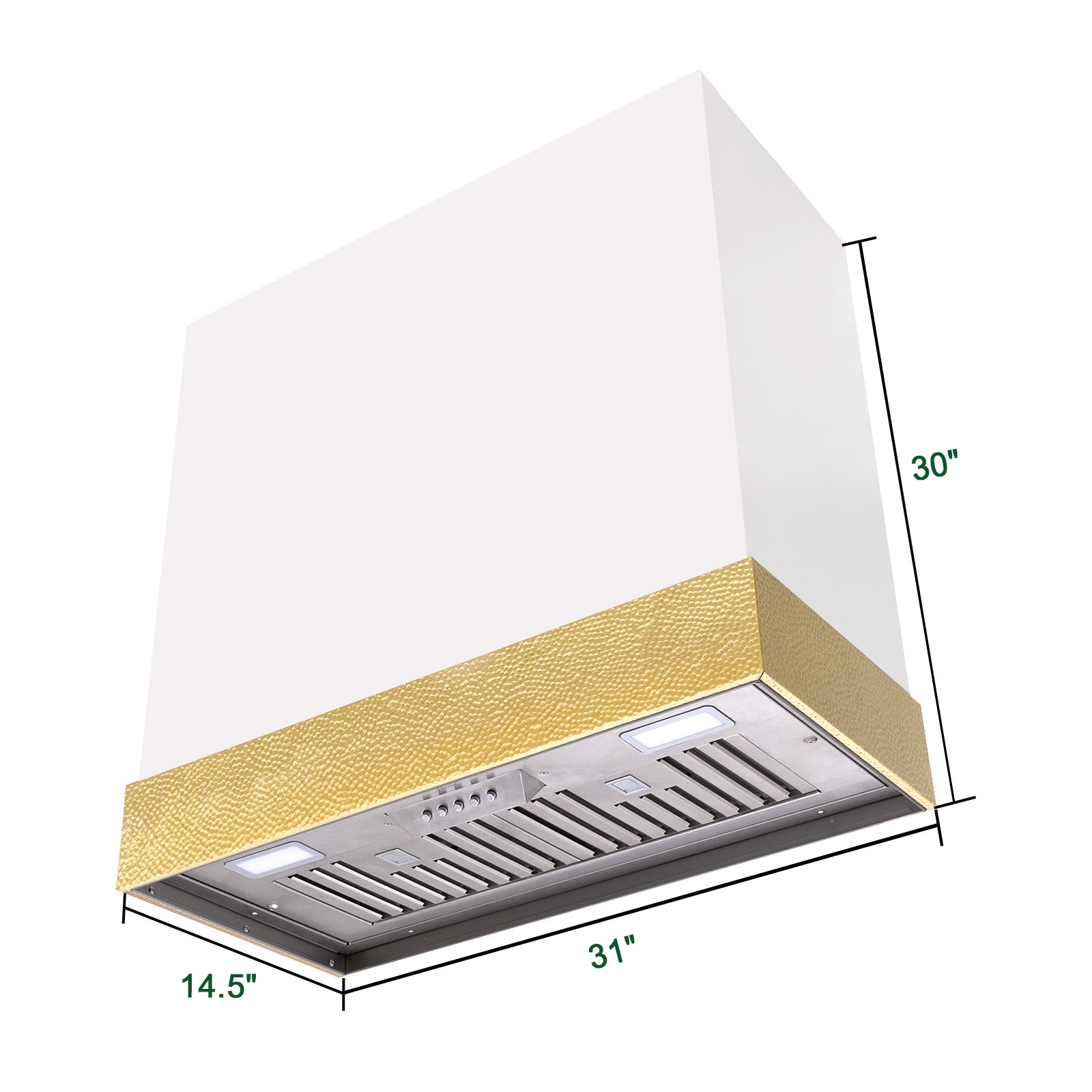 Akicon Stainless Steel Range Hood 30 inch & Thick Stacks, 3 Speed Fan with LED, Modern Box 600 CFM Hood with Powerful Motor