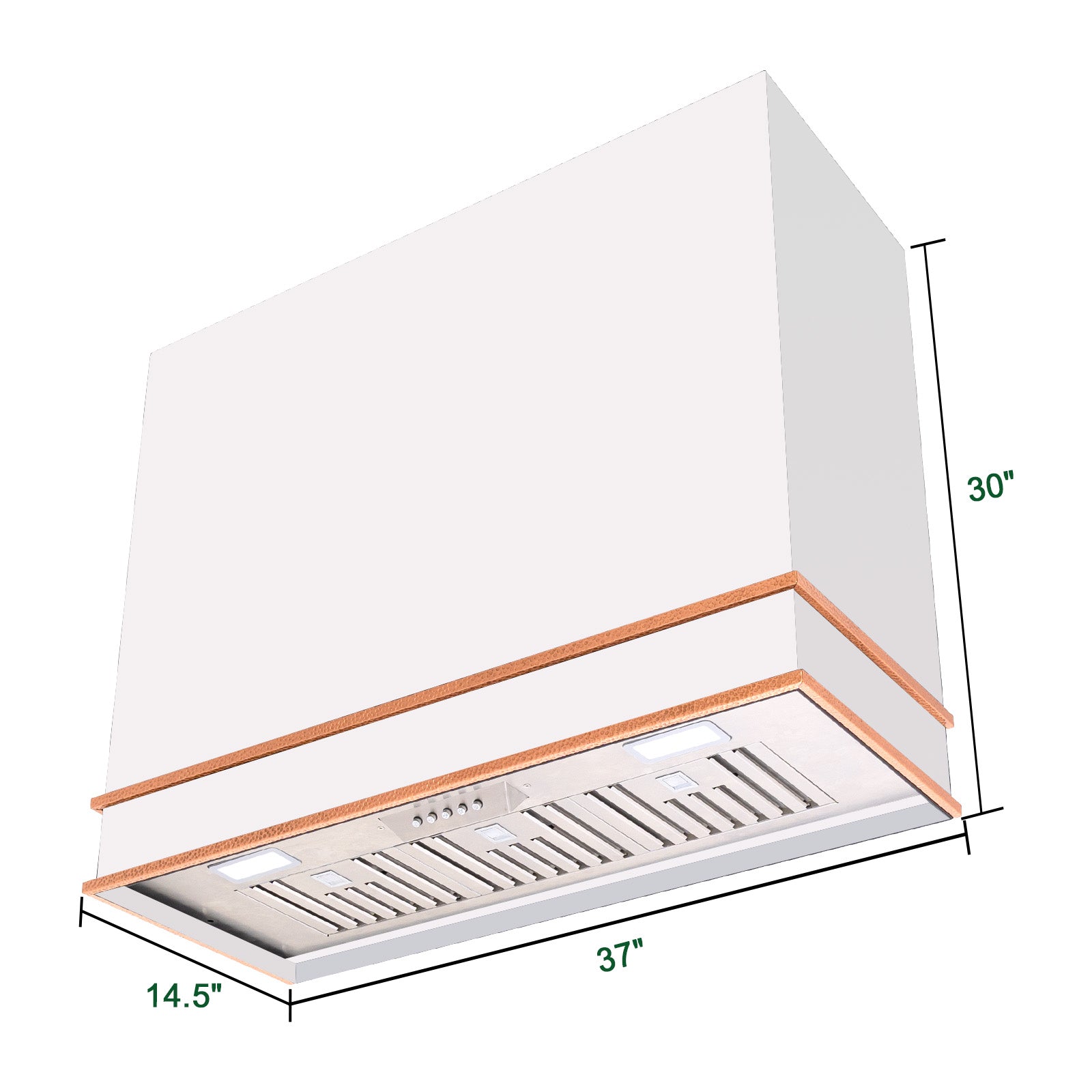 Akicon Range Hood 36" Ultra Quite Stainless Steel Kitchen Hood & Two Stacks, Wall Mount Square Vent Hood with LED Light and Dishwasher-Safe Filters