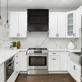 Akicon 36" Stainless Steel Wall Mount Range Hood, 3 Stacks Kitchen Hood with 600 CFM Vent Motor- AK-HS36L