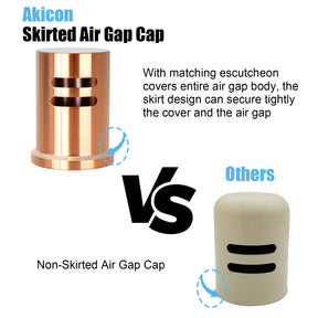 Akicon Copper Solid Brass Finish Kitchen Dishwasher Air Gap Cover Only, Air Gap Cover for Replacement, Skirted