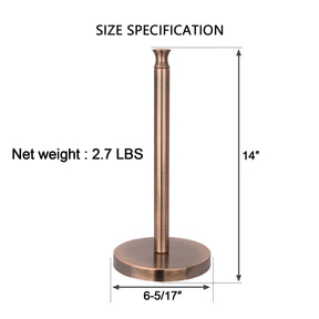 Antique Copper Paper Towel Holder Roll Dispenser Stand for Kitchen Countertop & Dining Room Table - AK79303-AC