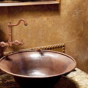 Akicon Bathroom Faucets - Solid Brass Wall Mount Bathroom Sink Faucet with 2 Cross Handles, Copper Bathroom Faucet - AK41718N1-C