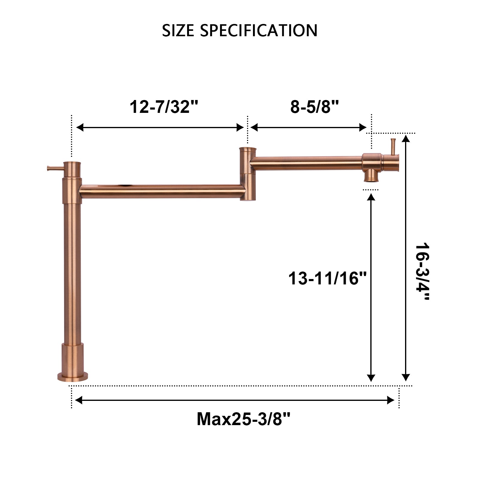 Copper Pot Filler Kitchen Faucet Deck-Mounted - AK98166