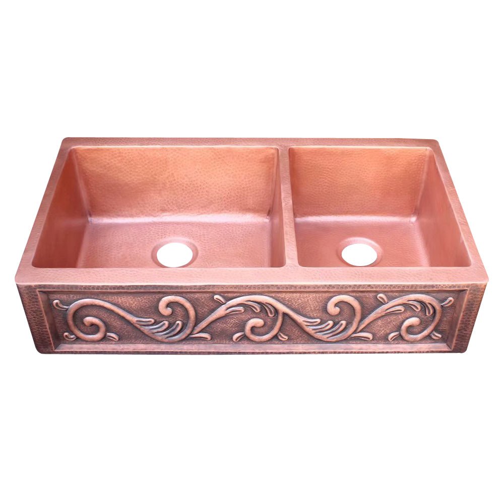Akicon Double Bowl Undermount Kitchen Copper Sink -AKS604-C