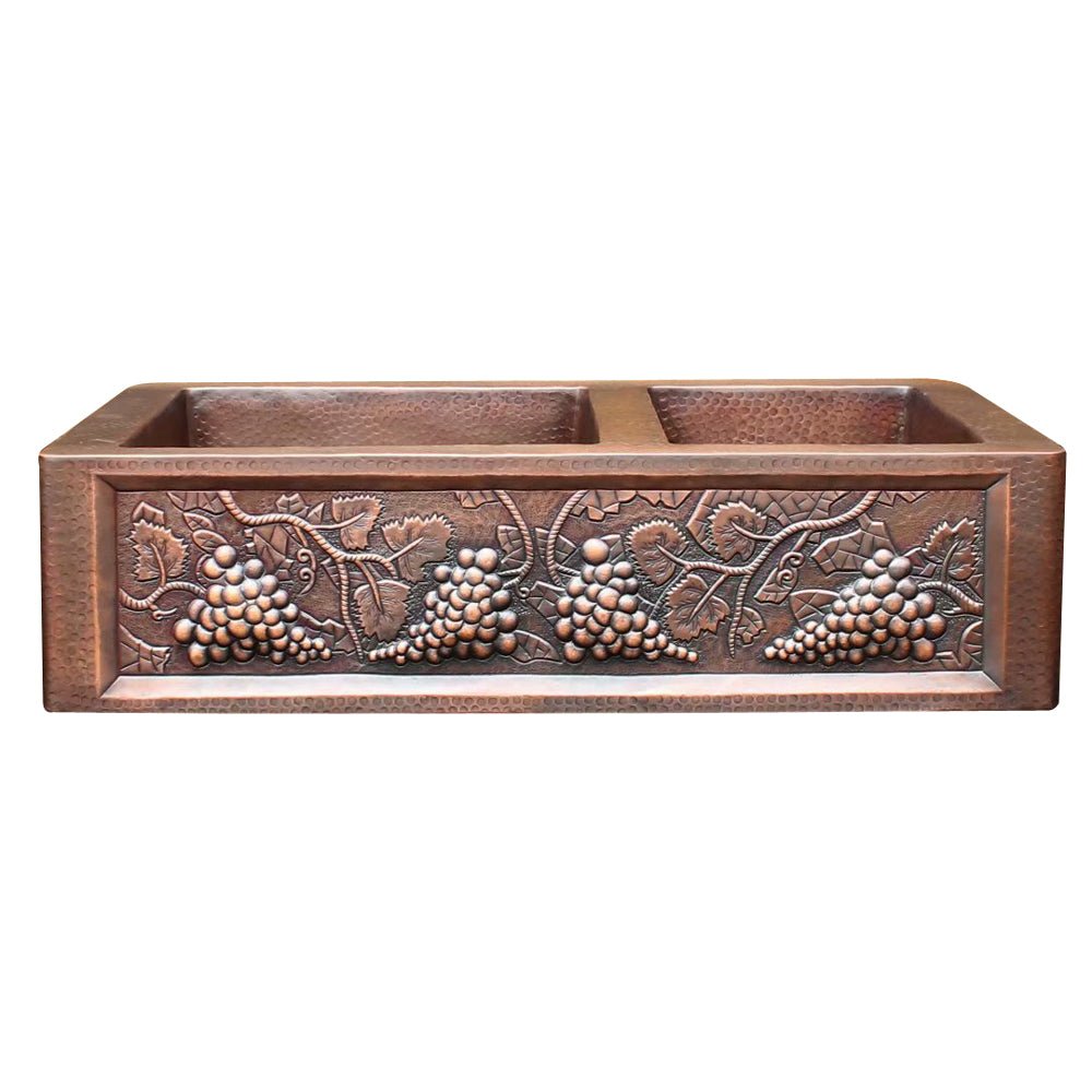 Akicon Double Bowl Undermount Kitchen Copper Sink -AKS604-C