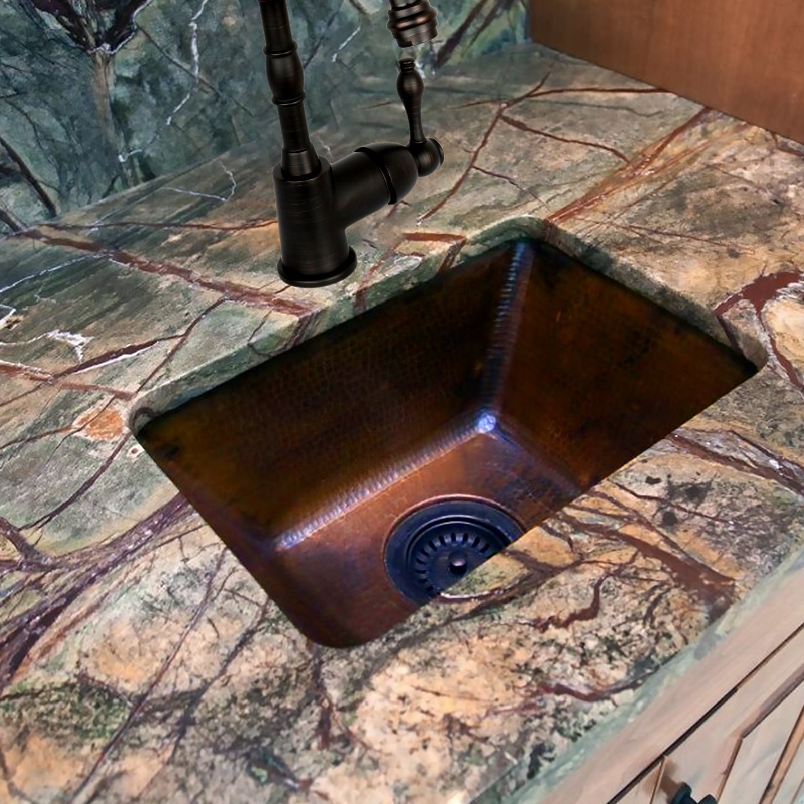 Akicon Copper Square Bar Sink - AKS50050-C