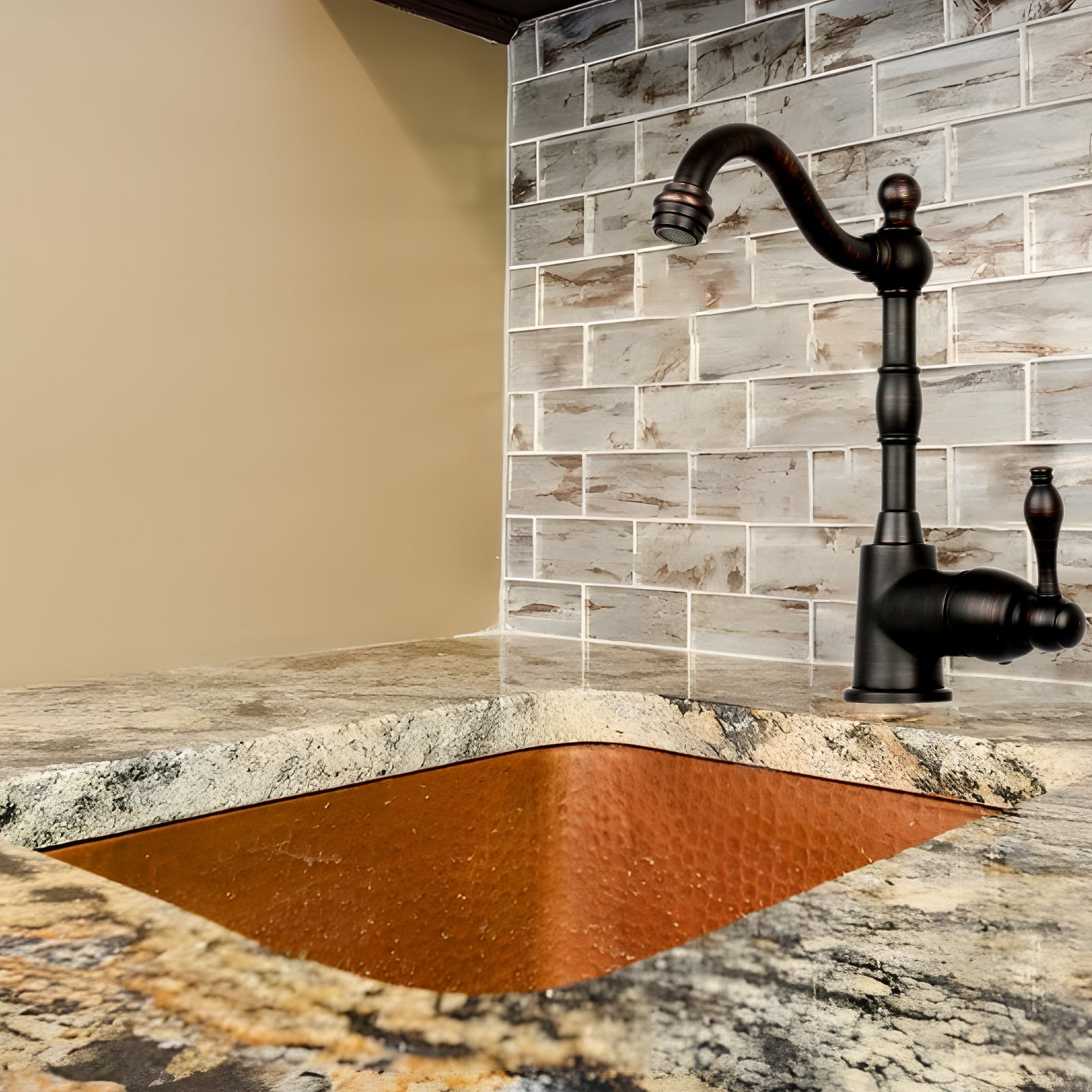 Akicon Copper Square Bar Sink - AKS50050-C